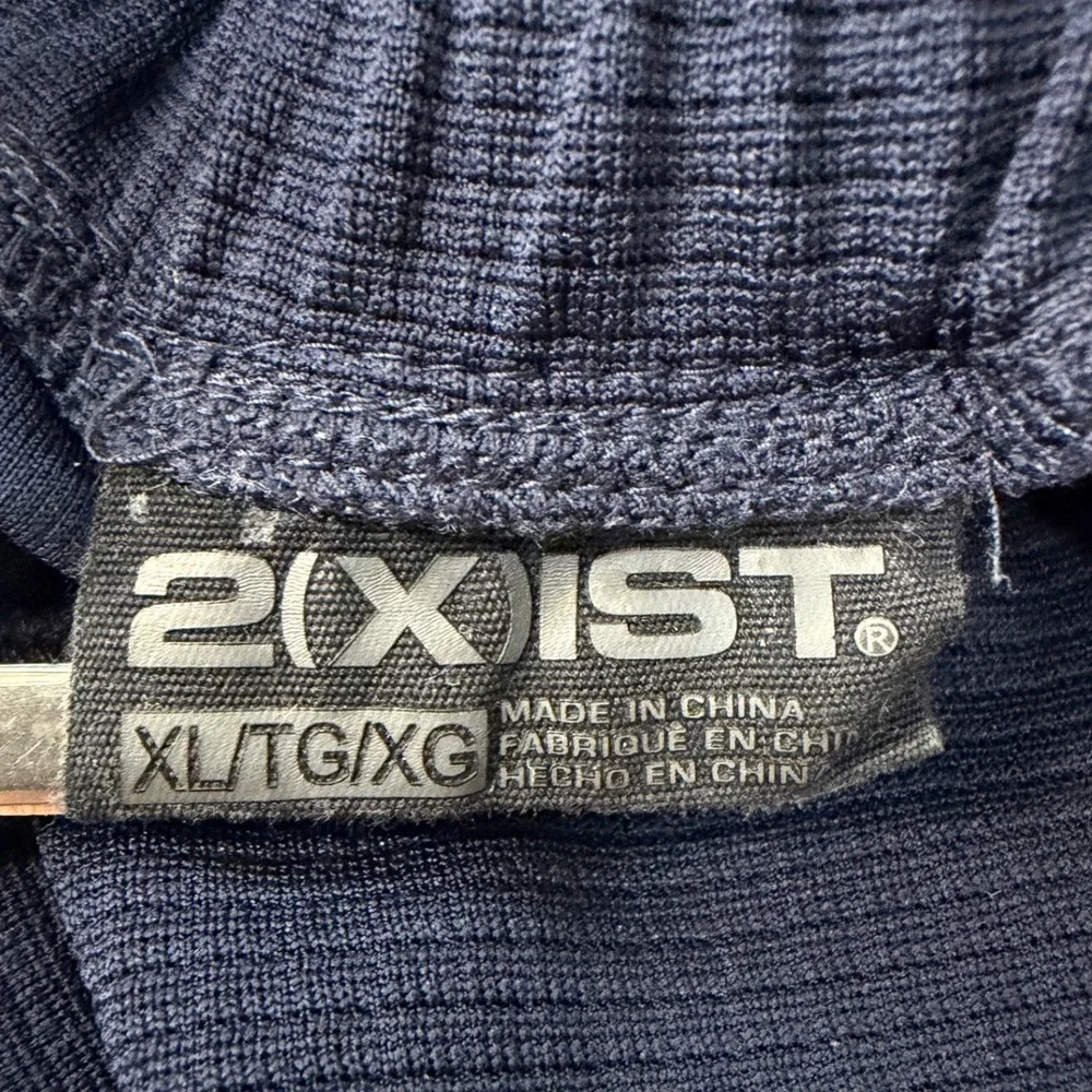 2(X)IST Mens‎ Navy Blue Textured Tapered Jogger Pants XL Drawstring Activewear